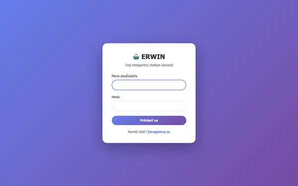 Rozhranie AI chatbota Erwin pre deti